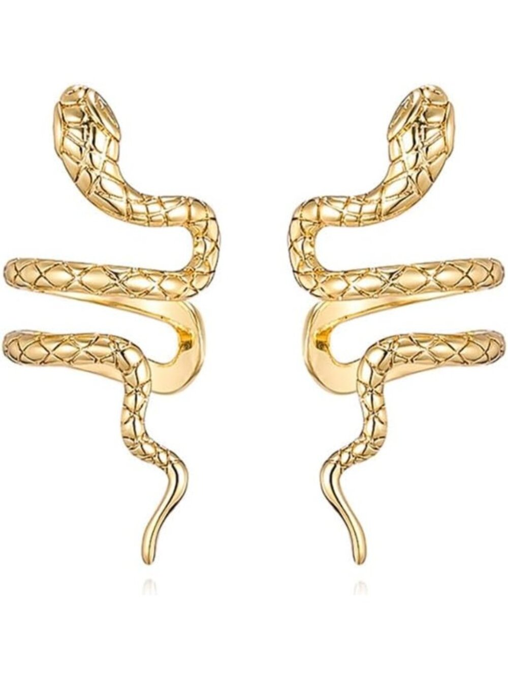 Solid 925 Sterling Silver Snake Cuff Earrings for Women & Teens - No Piercing